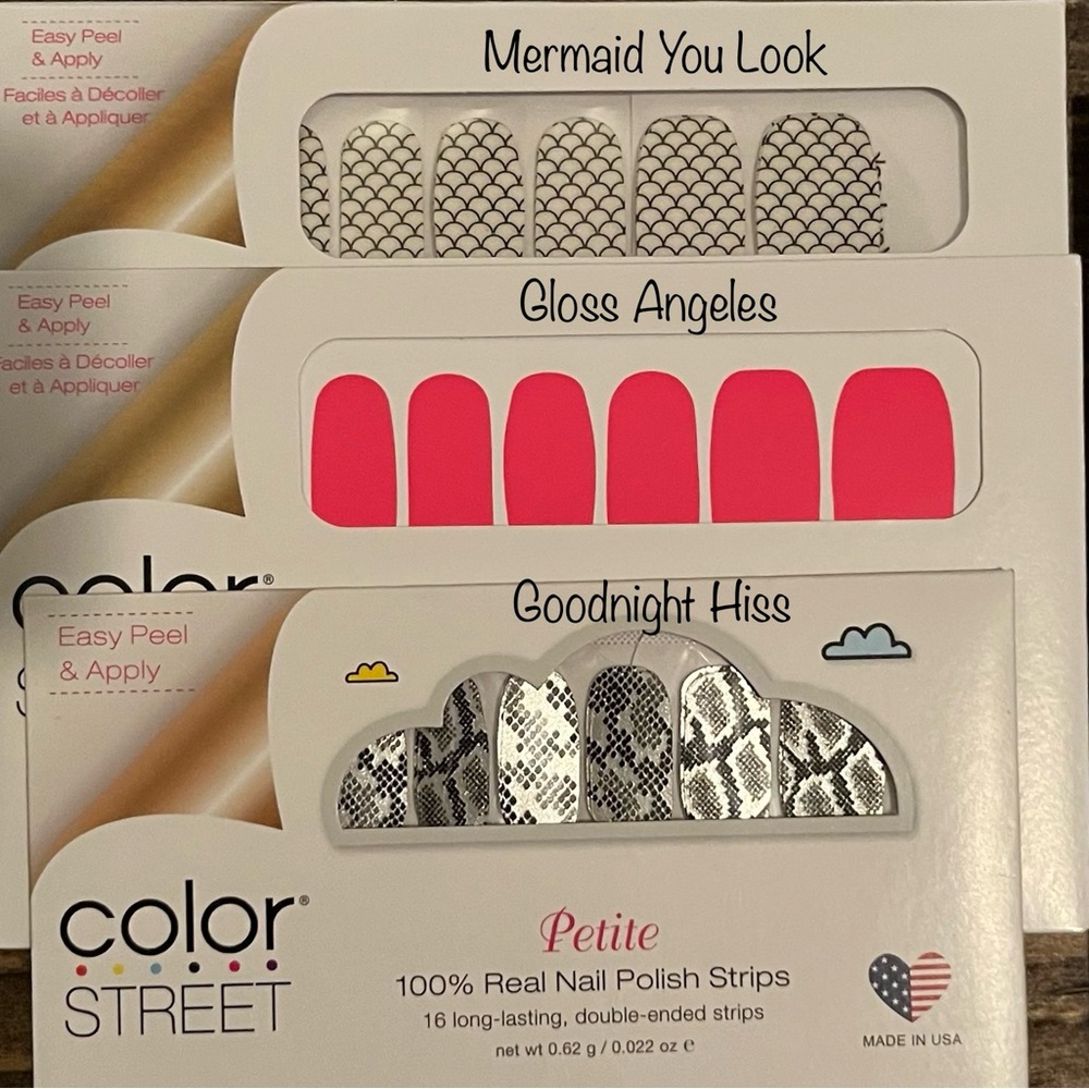 NWT 3 Retired Color Street Nail Polish Strips!
